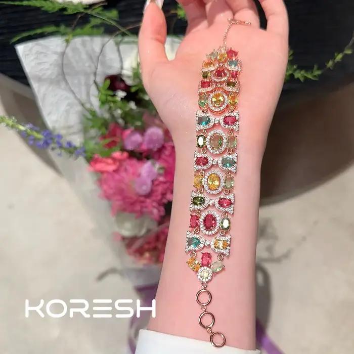 Bracelet de Gemme Arc-en-ciel Autrichien pour Femme