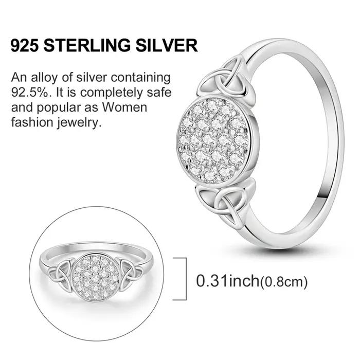 Bague originale en argent Sterling 925 avec nœud celtique sacré pour femmes et filles