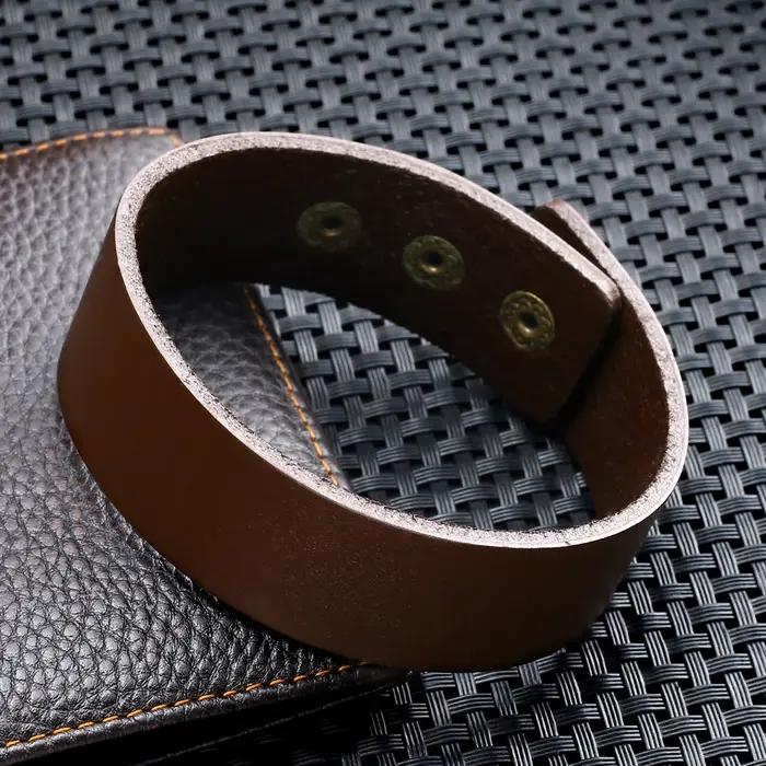 Bijoux tendance Vintage Bracelet en cuir brillant lisse