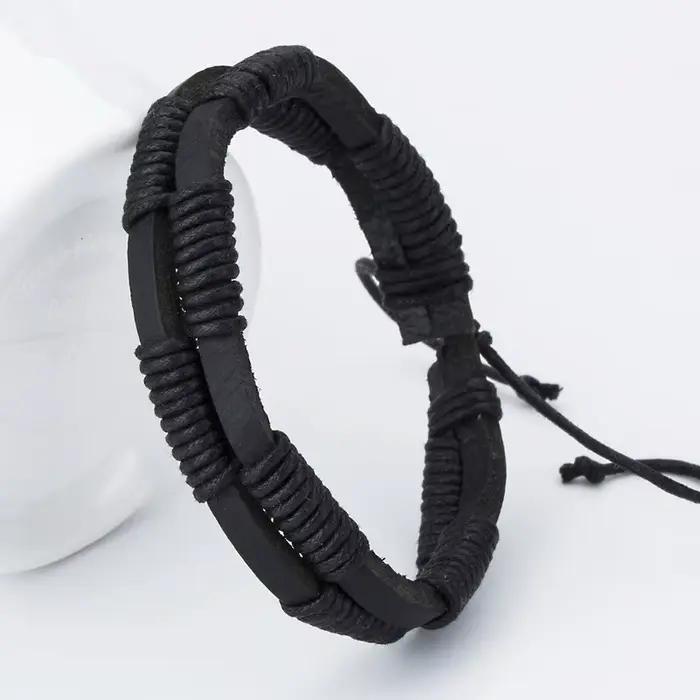 TYO nouvelle mode ancre en cuir hommes Bracelets bracelet populaire bricolage à la main tissage Brac