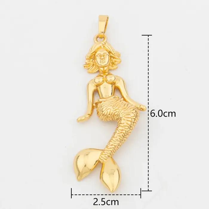 Pendentif sirène en cuivre pour hommes et femmes collier JONecklace pour filles