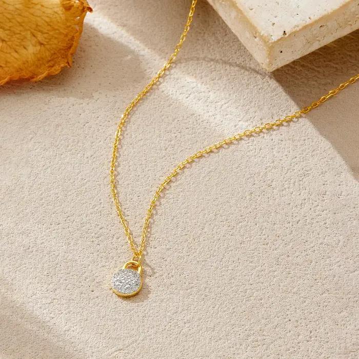 ANDYWEN – collier avec pendentif en argent 925 plaqué or 18 carats, bijoux scintillants en CZ, cadeau élégant pour femmes, vêtements chics au quotidien