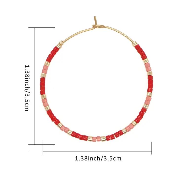 Boucles d'oreilles perlées bohèmes en verre pour femmes, cadeau pour occasions spéciales, bijoux arc-en-ciel atai yuki delica