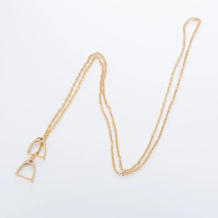 Collier de cheval en acier inoxydable pour femmes et filles avec double étrier de cheval design moderne et élégant pour cadeaux de Noël Saint Valentin Thanksgiving anniversaire et autres occasions spéciales