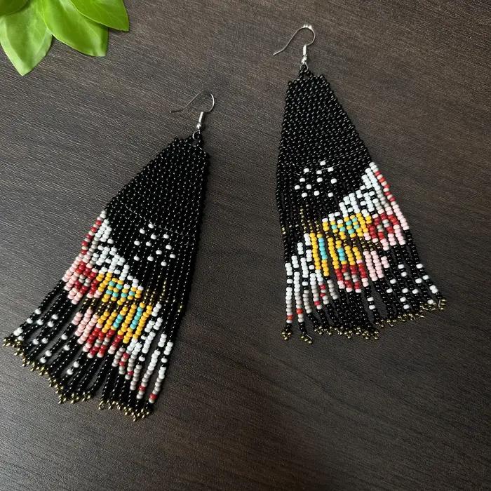 Boucles d'oreilles pendantes style indien