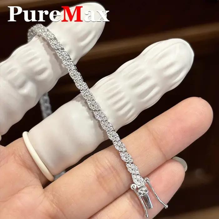 Bracelet de tennis en argent regardé 1.2 Moisssanite pour femme