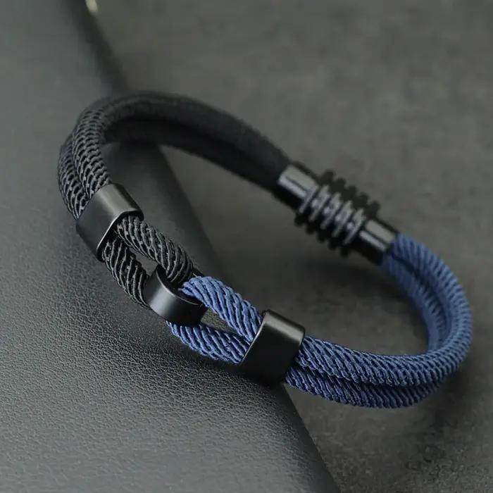 Nouveau Bracelet à fil bicolore pour hommes