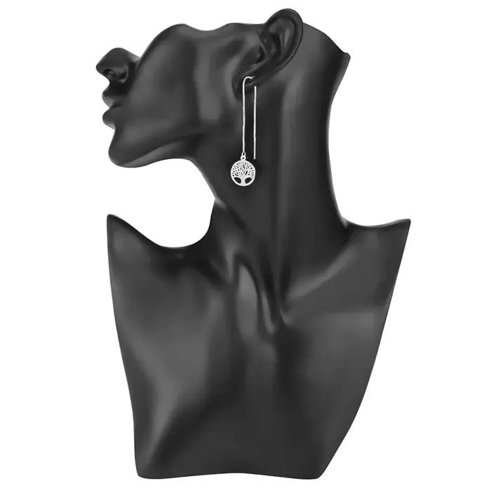 Boucles d'oreilles arbre de vie creux en argent Sterling 925 pour femmes