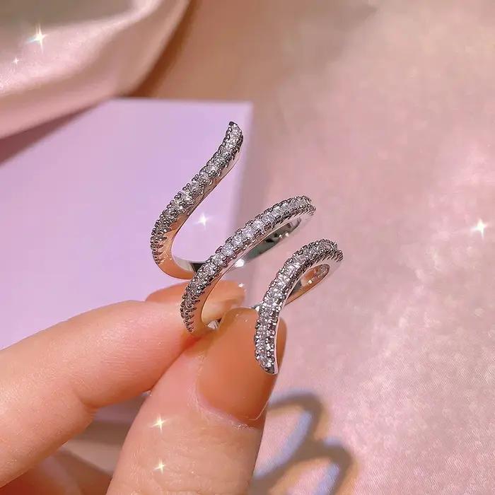 Bague géométrique en argent 925