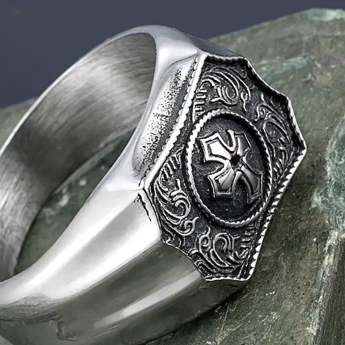 Bague croix foi et force pour hommes et femmes