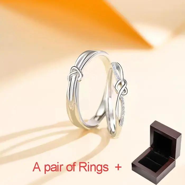 Bague de Couple en argent Sterling 925