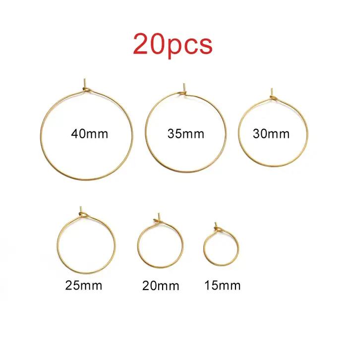 Boucles d'oreilles en fil de grand cercle en acier inoxydable doré