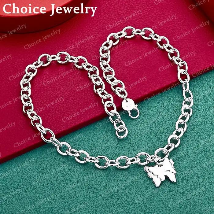 Collier Chaîne Papillon en Argent Sterling 925 Bijou Mode Féminin pour Occasions Spéciales Cadeau Anniversaire Grâce et Fantaisie