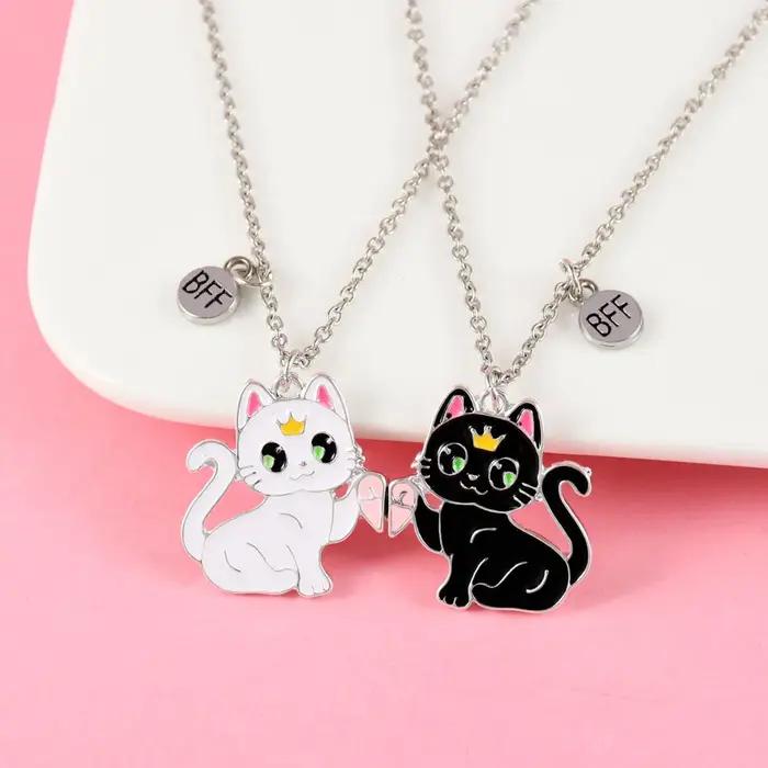 Collier meilleur ami chat Animal de dessin animé pour filles