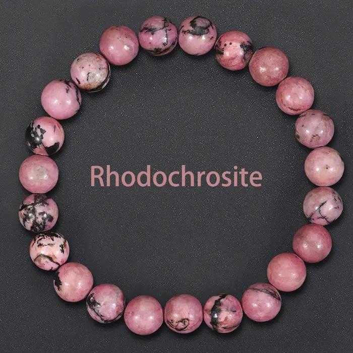 Bracelets en perles de rhodonite pour hommes et femmes