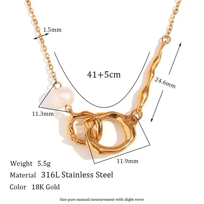 E.B.belle-Collier de perles d'eau douce pour femme