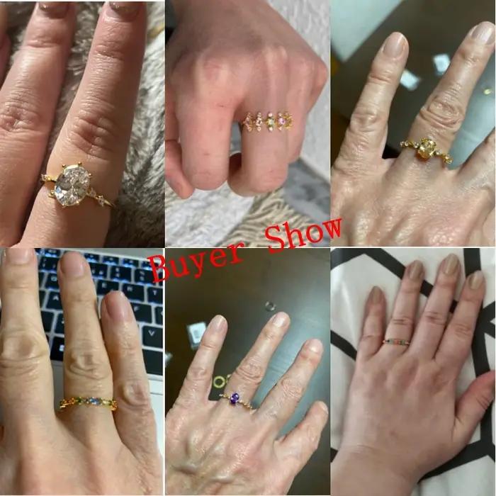 CANNER 925 argent bagues originales coloré cristal Bague de mariage pour les femmes amoureux minimaliste fiançailles