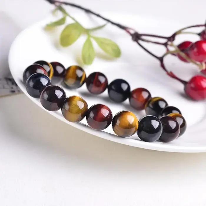 Bracelet œil de tigre coloré pour hommes et femmes