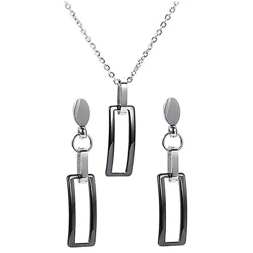 Bijoux géométriques rectangulaires en céramique noire