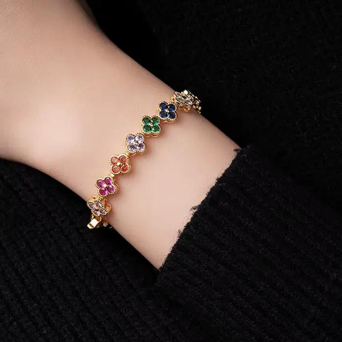 Bracelet fleur Zircon irrégulier pour femmes mode OL cadeau professionnel occassions spéciales
