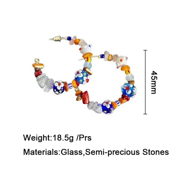Boucles d'oreilles bohèmes géométriques multicolores pour femmes occasions spéciales cadeaux de fête