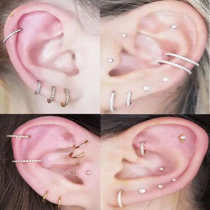 Boucles d'Oreilles Rondes en Titane pour Femme
