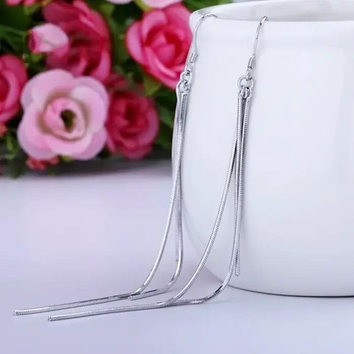 Buyee-Boucle d'oreille pendante en argent regardé 925 pour femme