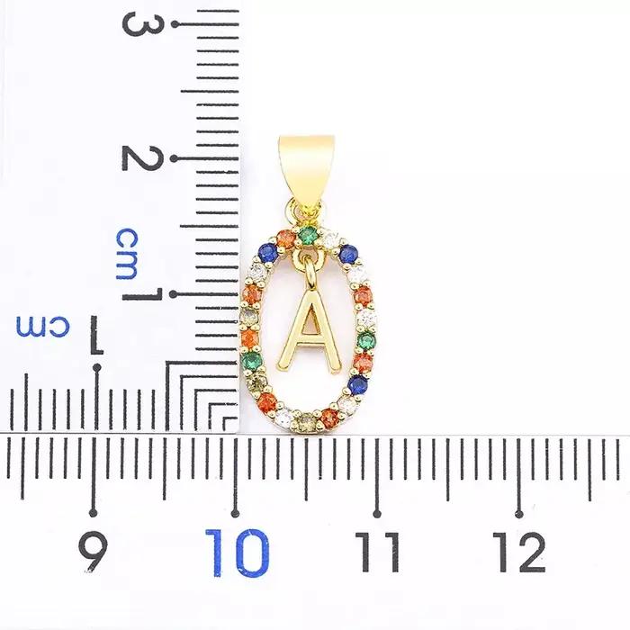 Pendentif initial en or avec zirconium mode longue chaîne pour femmes occasions spéciales mon nom bijoux alphabet a-z