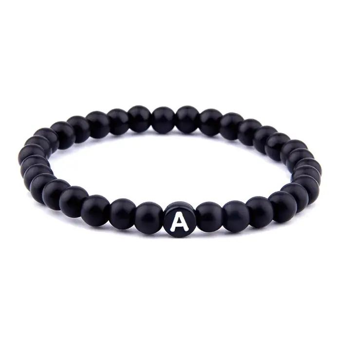 Bracelet en pierre naturelle mate id 26 pour femmes et hommes, bijoux de couple, nom, amitié, Bracel