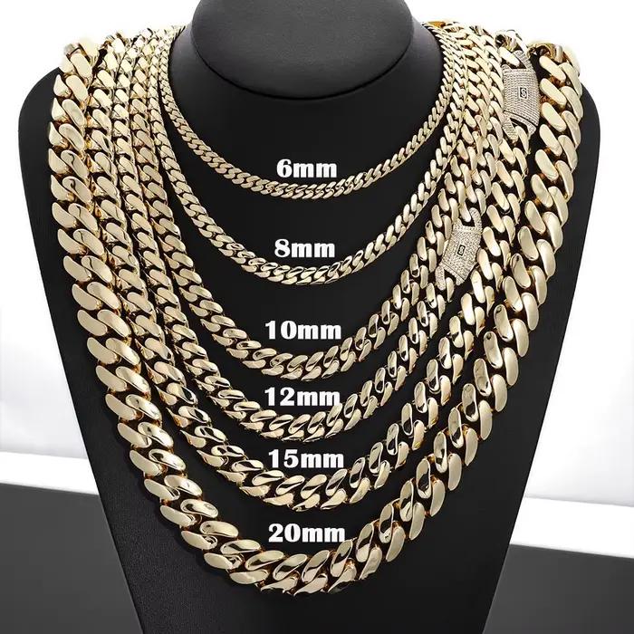 Collier chaîne cubaine Monaco 6/8/10/12/15/20mm