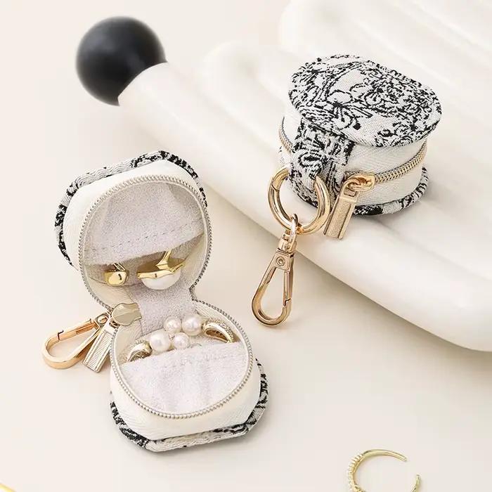 Boîte de rangement de bijoux, Mini boîte de rangement de bijoux Portable, bonne qualité, organisateur d'anneaux de boucles d'oreilles, sac étanche en cuir PU pour voyage