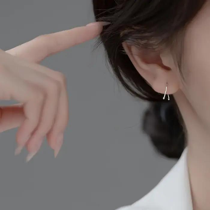 Boucles d'oreilles en argent sterling 925 La Monada pour femmes, design géométrique moderne, bijoux élégants pour diverses occasions