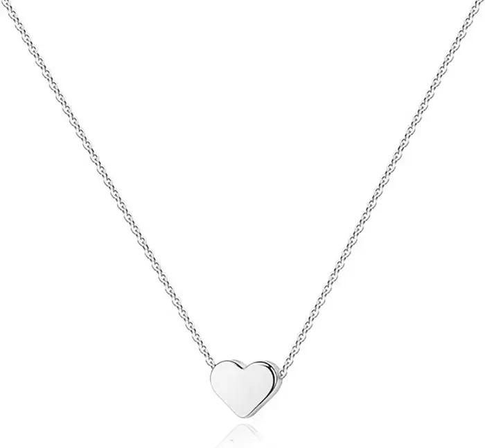 Collier coeur plaqué or et argent alliage de zinc pour femmes occasion spéciale cadeau romantique anniversaire