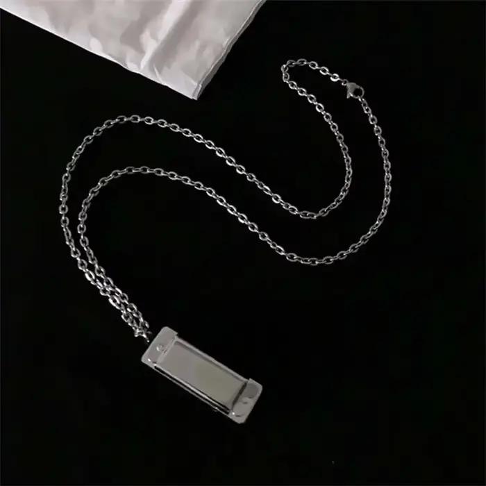 Mini-collier harmonica pour hommes et femmes, pendentif musical créatif qui peut produire du son, bi