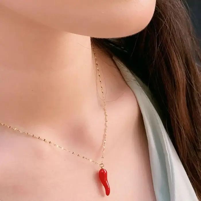CARLIDANA émail Chili pendentif à breloque collier corne porte-bonheur