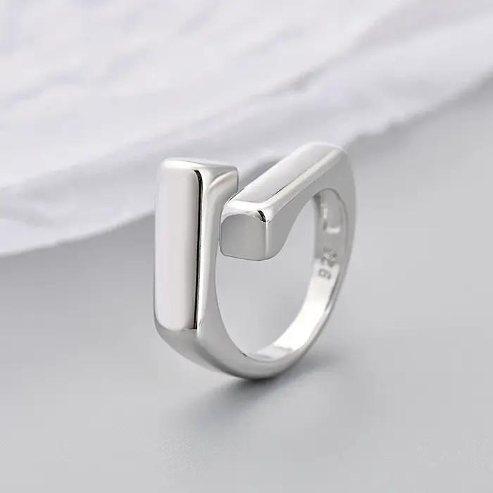 925 bagues en argent Sterling pour femmes Vintage fait à la main réglable or brillant pierre anneau mode bande femme Bijoux cadeau
