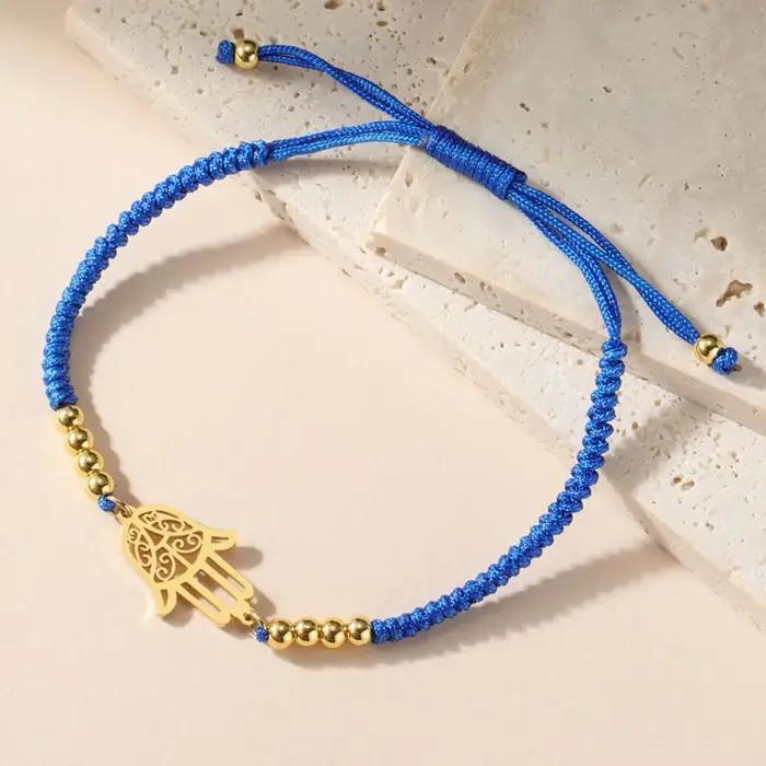 LIKGREAT classique main de Fatima Bracelets réglables amulette porte-bonheur Hamsa bijoux spirituels en acier inoxydable hommes femmes Wiccan cadeau
