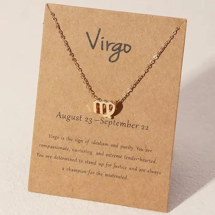 Collier avec 12 signes du zodiaque pour femmes, 1 pièce, 12 constellations, chaîne à breloques, pend