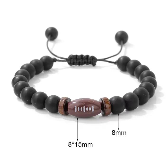 Nouveau Bracelet tissé à la main pour hommes, réglable, basket-ball, Baseball, volley-ball, Rugby, sport, Yoga, méditation, guérison