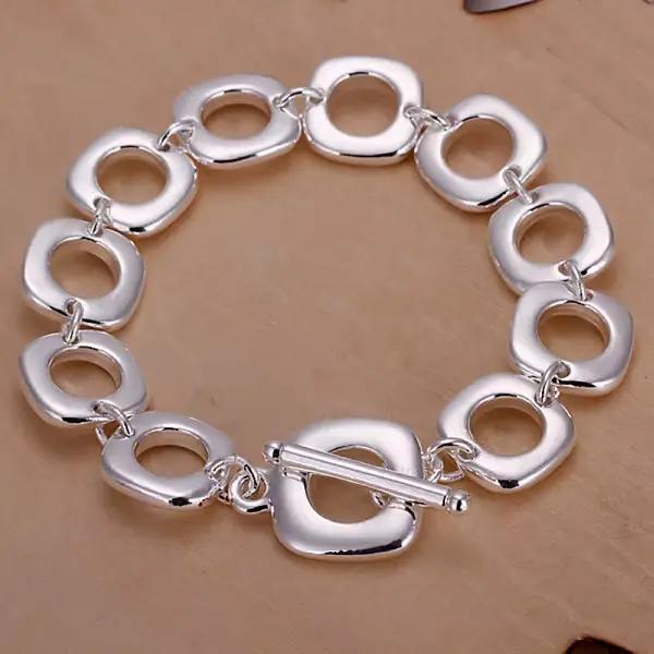 Bracelet en argent sterling 925 avec motif géométrique pour femmes et hommes, bijou moderne et élégant pour toutes les occasions