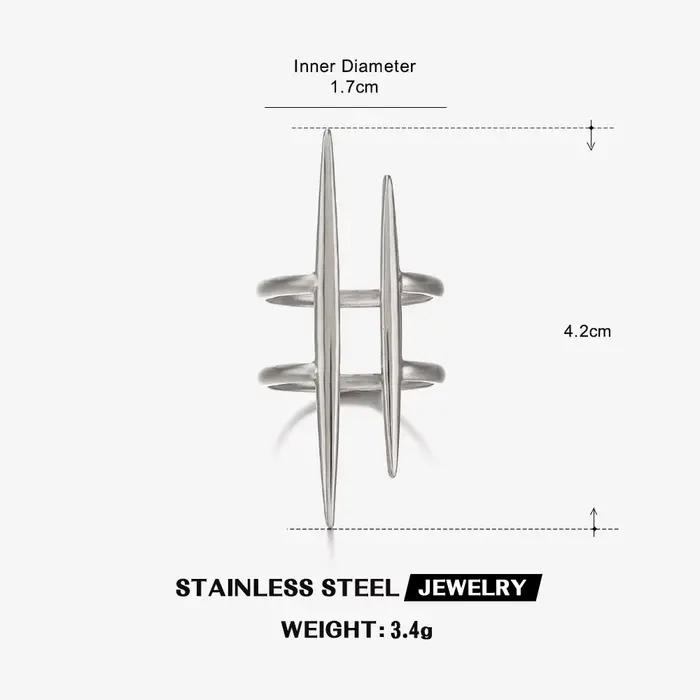 LATS nouveau Design mode Pop plaqué or en acier inoxydable ligne bague pour femmes Couple personnali