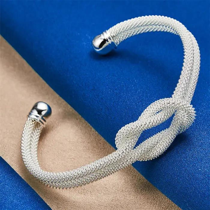 Bracelet en argent sterling 925 ajustable pour femmes styles modernes occasions d'engagement fêtes mariages