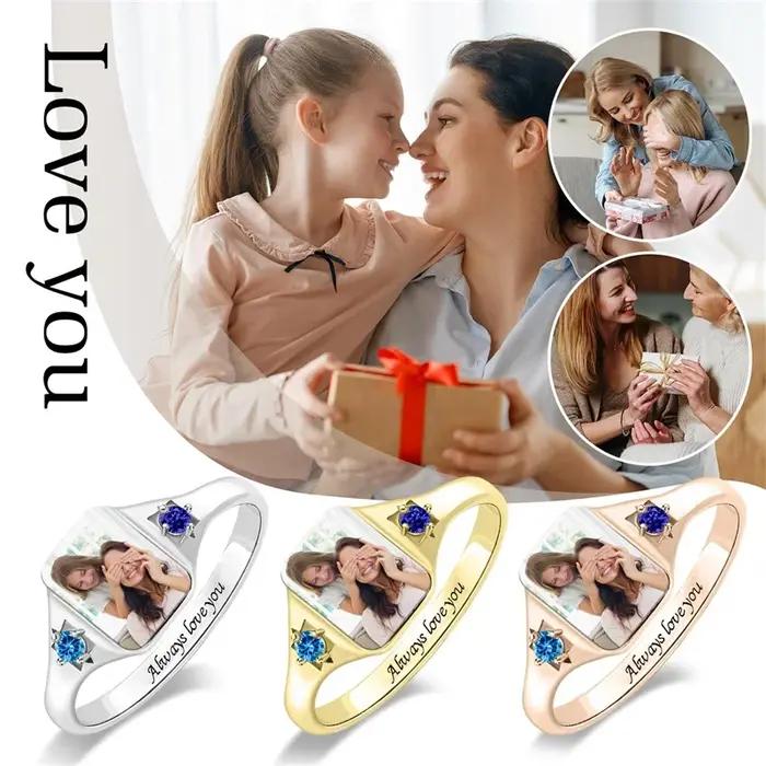 Bague photo personnalisée pour femmes