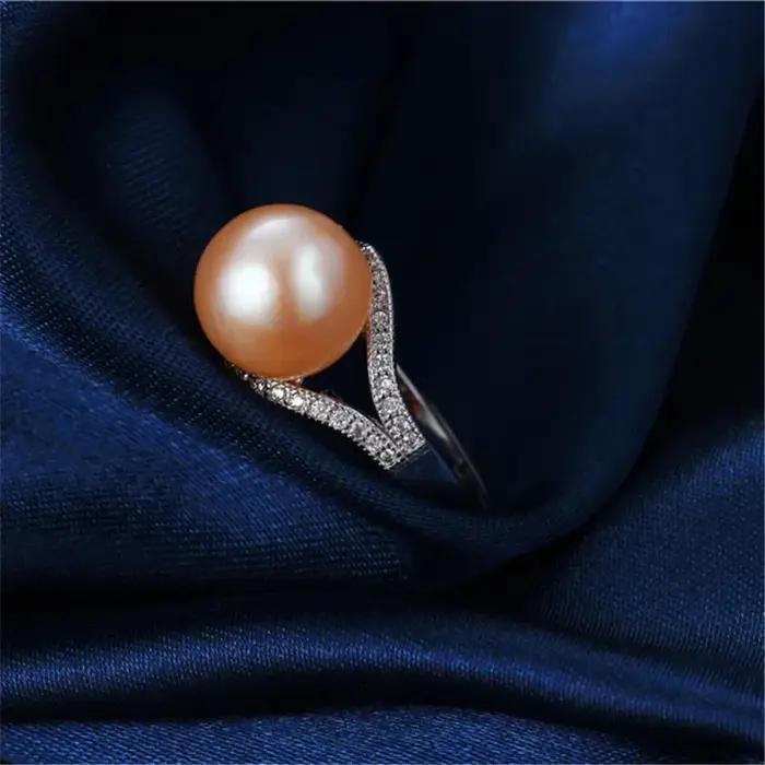 2020 nouveaux bijoux en perles à la mode bagues de luxe 100% véritable perle d'eau douce naturelle bague réglable pour