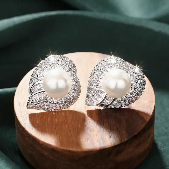 Huitan – boucles d'oreilles fantaisie en fausses perles pour femmes