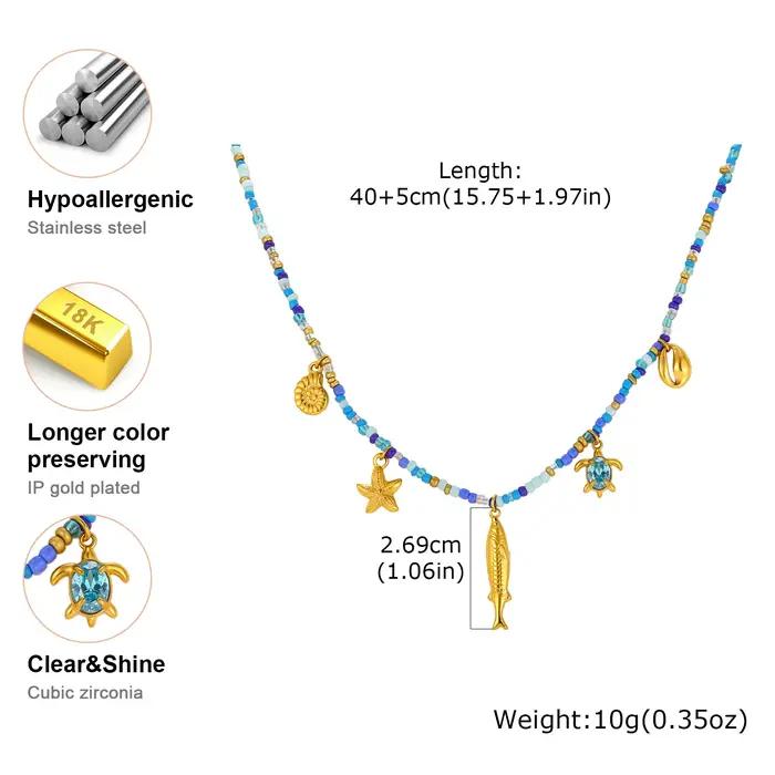 Collier ras du cou en perles de rocaille