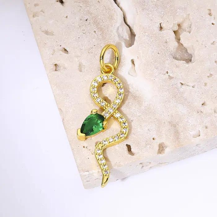 Pendentif en or véritable plaqué 18 carats avec zircone cubique pour femme élégant animal charms bijoux de luxe occasions spéciales