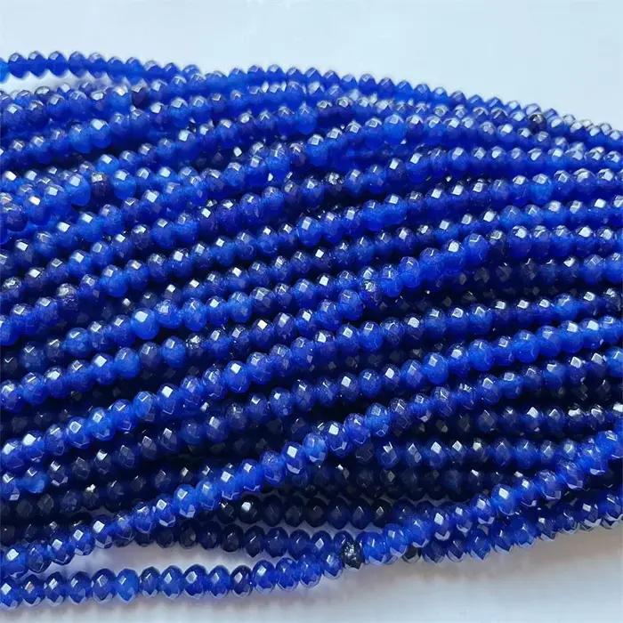 Collier en Jaspe Saphir Bleu Profond Facetté 4*6MM