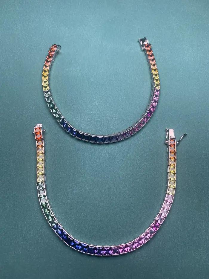 Pirmiana – Bracelet arc-en-ciel en argent S925
