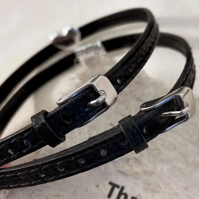Collier gothique vintage noir pour femmes collier torques en cuir punk chaîne foncée bijoux tendance années Y2K pour occasions spéciales